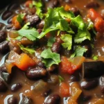 Slow-Cooked Black Beans with Eggplant