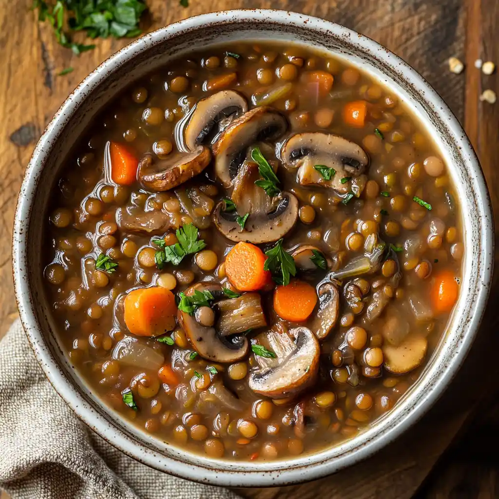 Slow-Cooked Lentils with Mushrooms