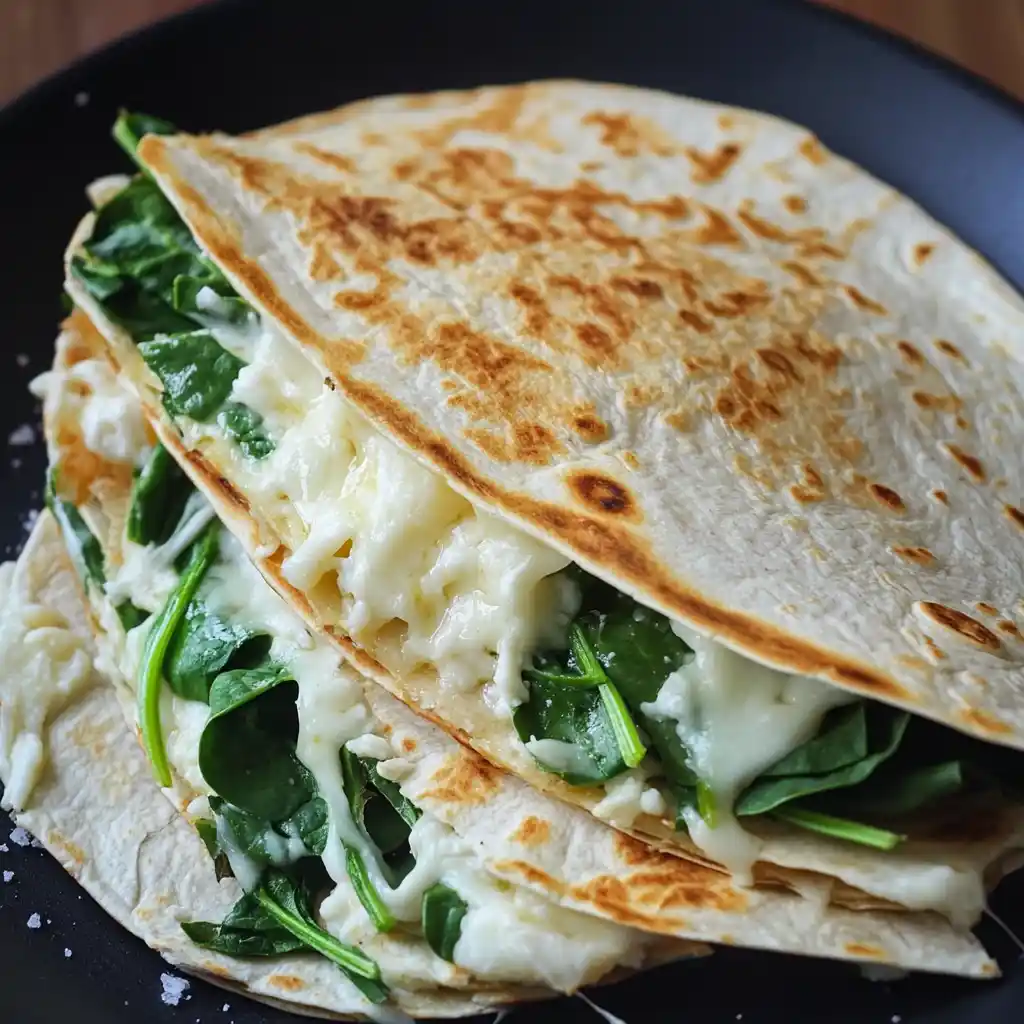 Spinach and Mozzarella Quesadilla