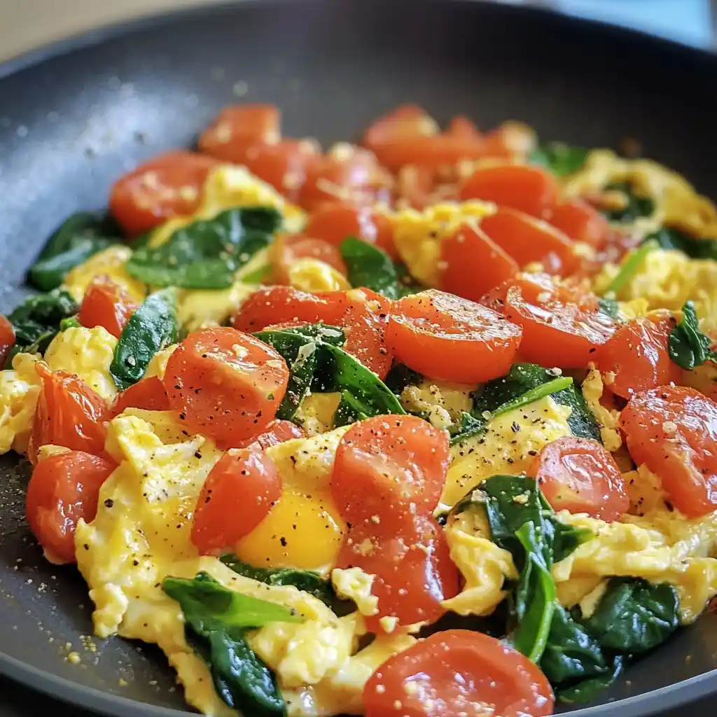 Spinach Tomato Scramble