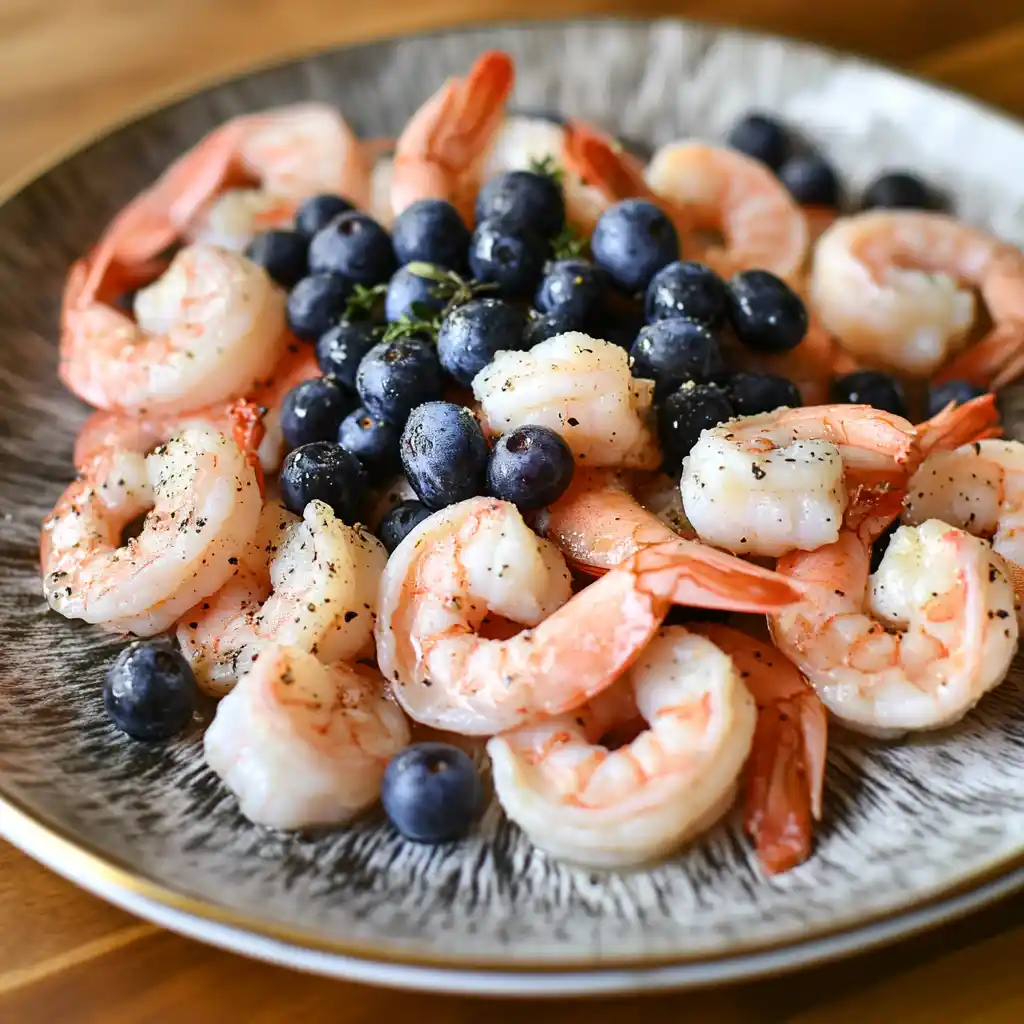 Steamed Shrimp with Blueberry