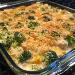 Delicious broccoli casserole baked with a golden, crispy breadcrumb topping, perfect for family dinners and holiday gatherings.