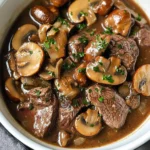 Slow-Cooked Steak with Mushrooms