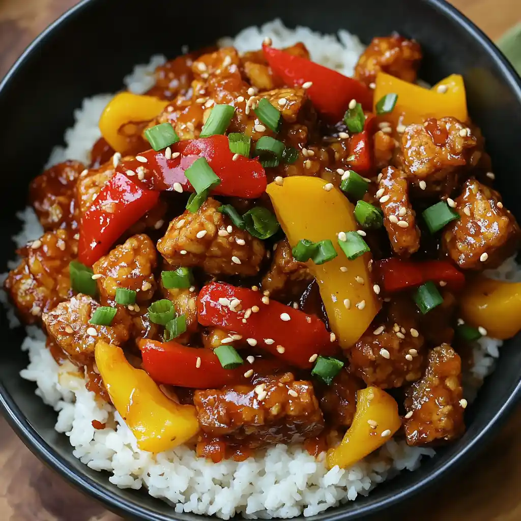 Slow-Cooked Tempeh with Bell Peppers